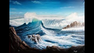 Corso di pittura a olio :dipingere il mare "waves n°2"(painting course 3)