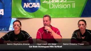 NCAA Div. II Softball West 2 Regional -- Game 1 Presser (May 10, 2013 - CSUDH 2, SSU 1)
