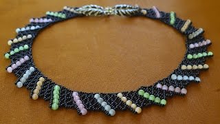 Колье из бисера.  Бисероплетение.  Мастер класс