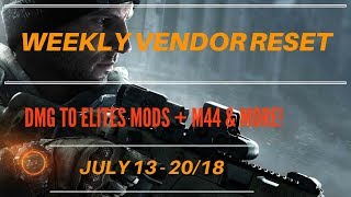 The Division - Weekly Vendor Reset July 13 - 20/18