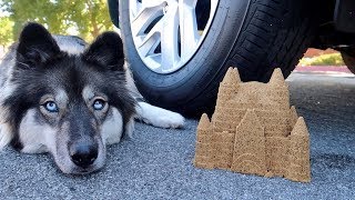 Crushing Crunchy & Soft Things with Car! Kakoa's Experiment: SAND CASTLE VS CAR
