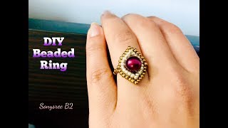 DIY Stunning Ring ?. Beaded Ring. How to make beaded Ring