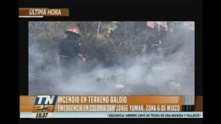 Incendio forestal se registra en la Zona 6 de Mixco