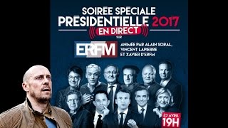 Alain Soral réagit en direct aux résultats du 1er tour de la présidentielle 2017 .