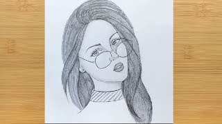 How to draw a Girl with Glasses / Face drawing