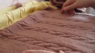 Вязание спицами.Пуловер женский из Семеновской пряжи.