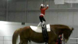 Katie Gieschen and Miranda Marcantuno on Janyck at the Festival of Dancing Horses