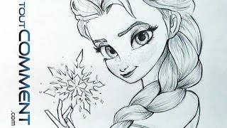 Dessiner Elsa, La Reine des neiges / Elsa Drawing Tutorial Frozen