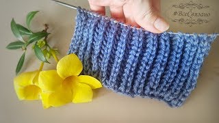 Простое объяснение!  МОДНАЯ  Пышная резинка спицами без накидов!!