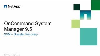 Configure SVM Disaster Recovery(DR) using OnCommand System Manager 9.5