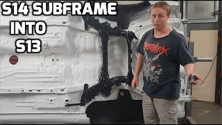 S14 subframe into S13 with GKTech poly conversion bushes