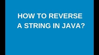 How to reverse a String in java?