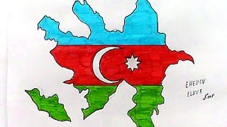 Azerbaycan Bayragini ve xeritesinin resmini nece cekmek lazimdir(Ehedov Elnur)draw flag Azerbaijan