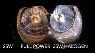 Modyfing 12V 35W 6000K Yamaha scooter with halogen light