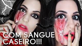 MAKE HALLOWEEN - FÁCIL E COM PRODUTOS QUE TODO MUNDO TEM EM CASA! | Camila Lima