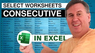 Excel Select Consecutive Worksheets - 2365