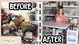 CLEAN & ORGANIZE WITH ME | Creating a Craft Room in my Garage!