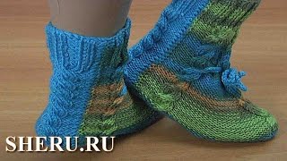 Яркие носки без швов спицами Урок 152