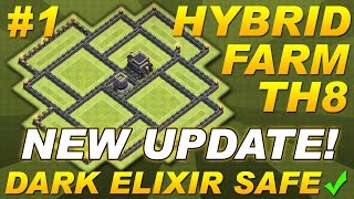 NEW UPDATE Town Hall 8 (TH8) Hybrid Farming Base TH11 UPDATE Dark Elixir Clash of Clans COC Setup #1