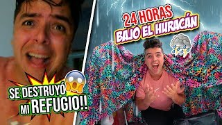 24 horas ACAMPANDO bajo el HURACÁN en un REFUGIO hecho por MI ?? | ItsOsoTV
