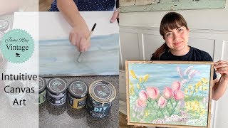 Canvas Art | Intuitive Art | Canvas Painting | Summer Flowers