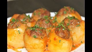 Картошка с мясом. Фаршированный картофель.Что приготовить на ужин
