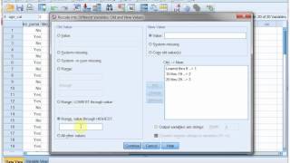 SPSS Grouped frequency table