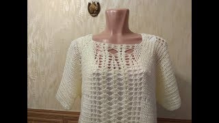 Кофточка, туника или платье от горловины крючком