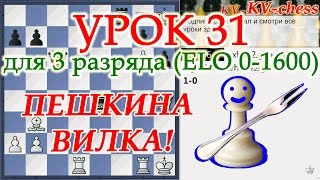 Комбинации с превращением пешки - Вилка - Урок 31 для 3 разряда.