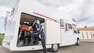 Автодом с огромным гаражом для перевозки квадроциклов и негабаритных грузов. Roller Team Kronos 290M