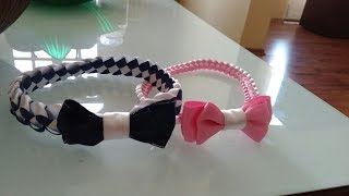 Tutorial diadema trenzada. Tiara para bebe. Como hacer una diadema de liston.