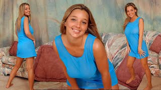 Christina Model - Blue sheer outfit