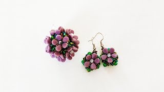 Мастер-класс серьги из бисера и бусин с цветочками