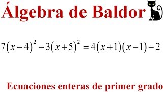 Solución de dos ecuaciones de primer grado con productos indicados. Baldor 80_19 y 20