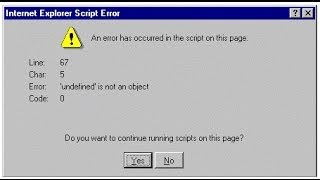 How To Stop Internet Explorer Script Error Messages