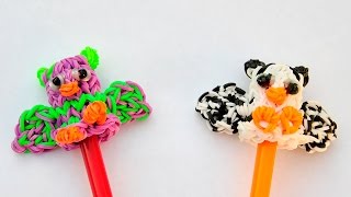 Сова из резинок | Фигурка из резинок на ручку