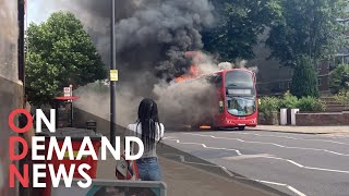 The Moment a London Bus Burst into Flames