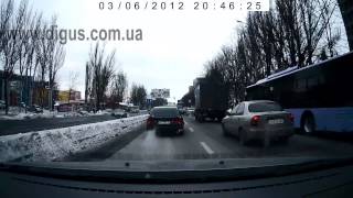 Gazer F115 авторегистратор. Зима. Пасмурная погода.