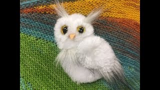 СОВА -- МЕХОВАЯ   БРОШЬ --  ШКОЛА  РУКОДЕЛИЯ  Татьяны Шелиповой.