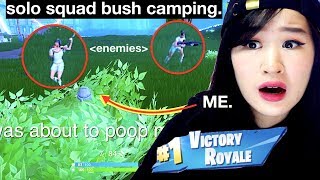 WINNING Solo Squads In A Bush! | Fortnite Battle Royale