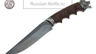 Булатный нож Медведь, голова медведя