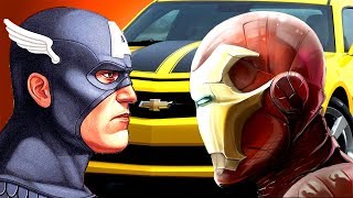 [EXPERIMENT] MARVEL AVENGERS VS BUMBLEBEE [CAR FROM TRANSFORMERS MOVIE]