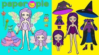 Paper Dolls Dress Up | Fairy & Witch Dresses | Mother & Daughters | Handmade Quiet Book