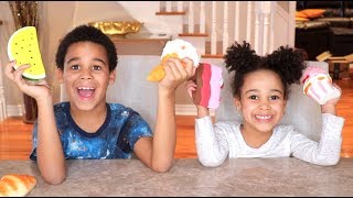 Guess The Squishy Toys challenge with Daddy!