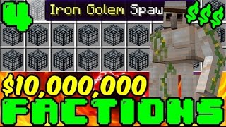 "$10,000,000 IRON GOLEM UNCLAIMED BASE RAID!" Minecraft OP Factions Versus #4