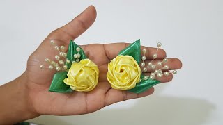 Amazing Ribbon Flower Work - Hand Embroidery Flowers Design - Sewing Hacks - DIY Easy Flower Making