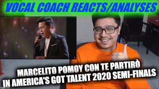 Vocal Coach Reacts to Marcelito Pomoy - Con Te Partirò in America's Got Talent 2020 Semi-Finals