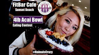 4lb Acai Bowl Eating Contest | $100 Cash Prize | Fitbar Cafe, Sunset Beach | RainaisCrazy