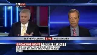 Sky News - Nigel Farage on ex LibDem Chris Huhne early prison release May 2013