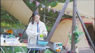 [승무원Vlog] 가을캠핑? 다녀왔어요!  먹고 또 먹는 브이로그 (feat, 춘천 캠핑장)